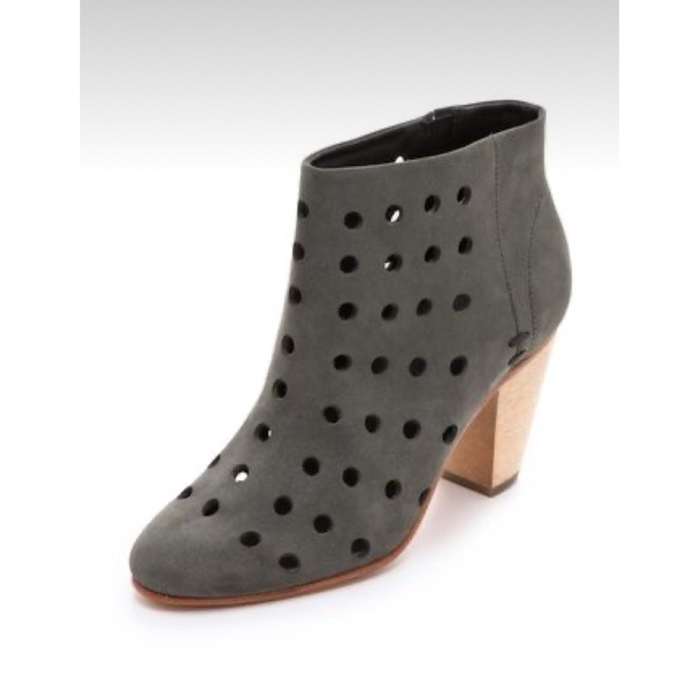 Rachel Comey Gray Perforated Suede Ankle Booties
